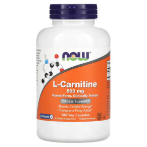Thực phẩm chức năng NOW Foods L-Carnitine 500 mg 180 Veg Capsules 733739000736