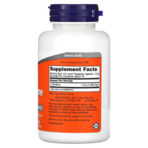 Thực phẩm bổ sung NOW Foods L-Citrulline Pure Powder 4 oz (113 g) 733739002143