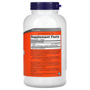 Thực phẩm bổ sung NOW Foods L-Lysine 1.000 mg 250 Tablets 733739001238