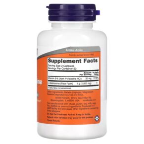 Thực phẩm bổ sung NOW Foods L-Methionine 500 mg 100 Capsules 733739001177