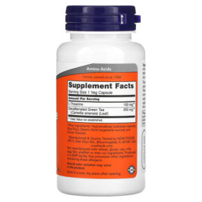 Thực phẩm bổ sung NOW Foods L-Theanine 100 mg 90 Veg Capsules 733739001450