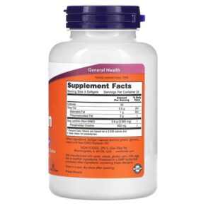 Thực phẩm bổ sung NOW Foods Lecithin 1.200 mg 100 Softgels 733739022103