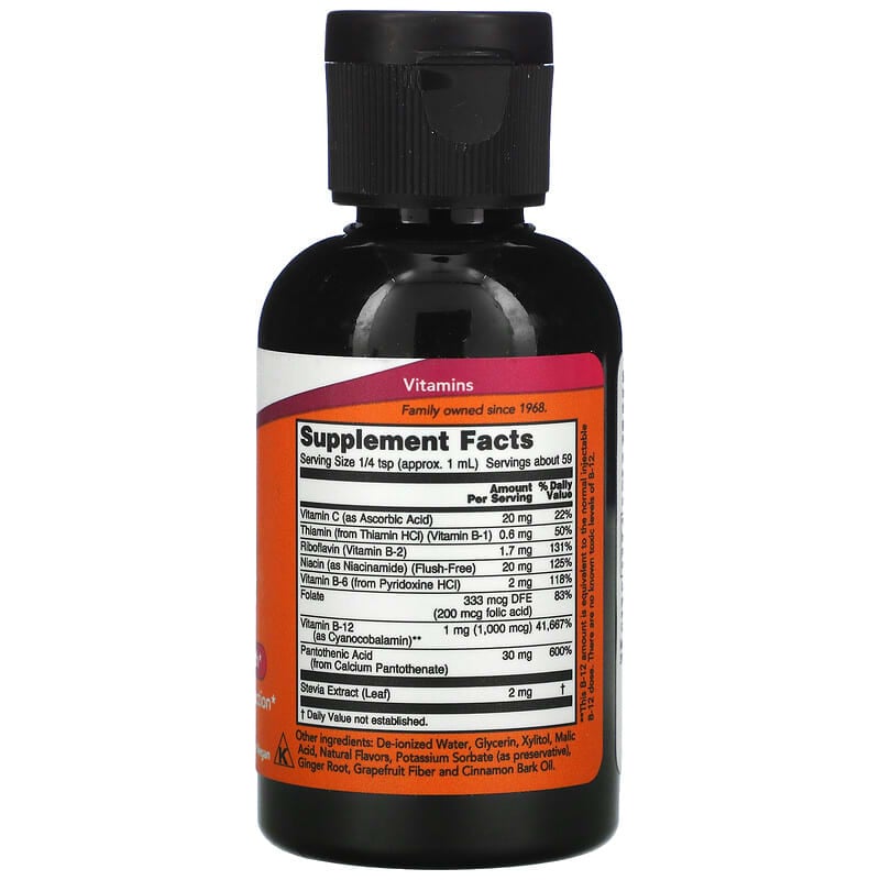 NOW Foods Liquid B-12 B-Complex 2 fl oz (59 ml) 2 Thực phẩm bổ sung NOW Foods Liquid B-12 B-Complex 2 fl oz (59 ml) 733739004642