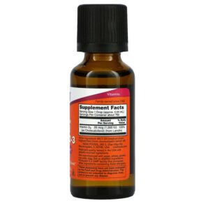 Thực phẩm bổ sung NOW Foods Liquid Vitamin D-3 Extra Strength 1.000 IU 1 fl oz (30 ml) 733739003713