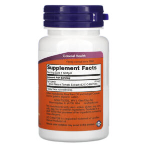 Thực phẩm bổ sung NOW Foods Lycopene 10 mg 60 Softgels 733739030603