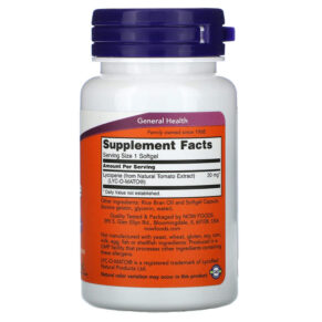 Thực phẩm bổ sung NOW Foods Lycopene 20 mg 50 Softgels 733739030627