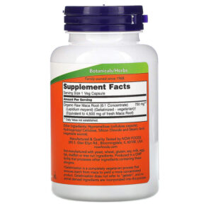 Thực phẩm bổ sung NOW Foods Maca Raw 750 mg 90 Veg Capsules 733739047779