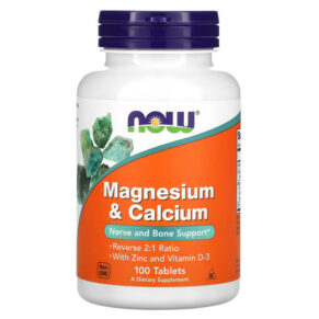 Thực phẩm chức năng NOW Foods Magnesium & Calcium 100 Tablets 733739012777