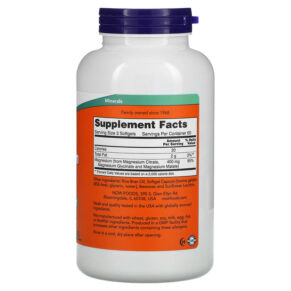 Thực phẩm bổ sung NOW Foods Magnesium Citrate 180 Softgels 733739012982