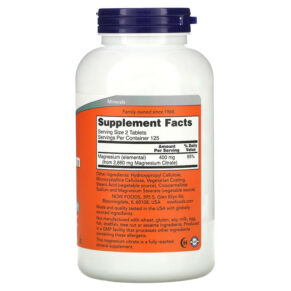 Thực phẩm bổ sung NOW Foods Magnesium Citrate 200 mg 250 Tablets 733739012920