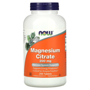 Thực phẩm chức năng NOW Foods Magnesium Citrate 200 mg 250 Tablets 733739012920