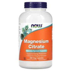 Thực phẩm chức năng NOW Foods Magnesium Citrate 240 Veg Capsules 733739012968