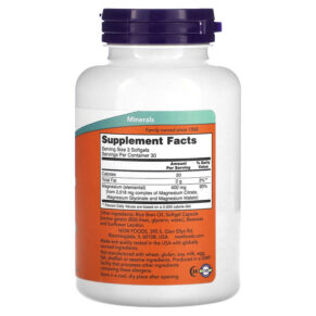 Thực phẩm bổ sung NOW Foods Magnesium Citrate 90 Softgels 733739012975
