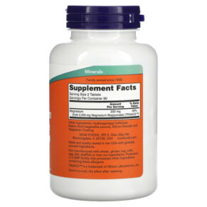 Thực phẩm bổ sung NOW Foods Magnesium Glycinate 180 Tablets 733739012890