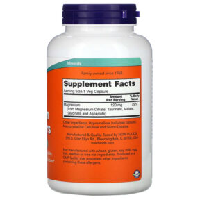 Thực phẩm bổ sung NOW Foods Magnesium Transporters 180 Veg Capsules 733739013057