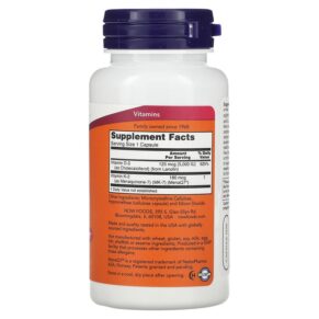 Thực phẩm bổ sung NOW Foods Mega D-3 & MK-7 120 Capsules 733739003867