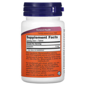 Thực phẩm bổ sung NOW Foods Melatonin 5 mg 120 Tablets 733739035547