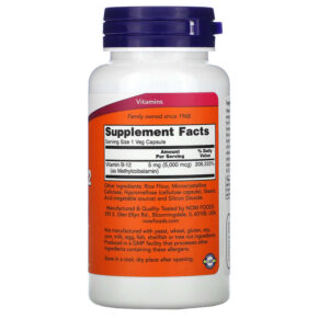 NOW Foods Methyl B-12 5.000 mcg 90 Veg Capsules 3 Thực phẩm bổ sung NOW Foods Methyl B-12 5.000 mcg 90 Veg Capsules 733739005052