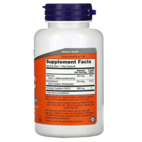 Thực phẩm bổ sung NOW Foods NAC 600 mg 100 Veg Capsules 733739000859