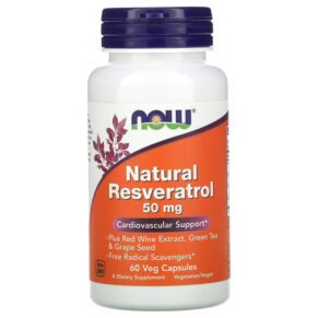 Thực phẩm chức năng NOW Foods Natural Resveratrol 50 mg 60 Veg Capsules 733739033390