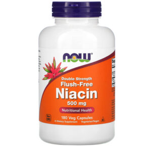 Thực phẩm chức năng NOW Foods Niacin Flush-Free Double Strength 500 mg 180 Veg Capsules 733739005007