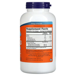 Thực phẩm bổ sung NOW Foods Omega-3 180 EPA /120 DHA 200 Fish Softgels 733739016485