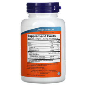 Thực phẩm bổ sung NOW Foods Omega-3 Mini Gels 180 EPA / 120 DHA 180 Softgels 733739016850