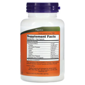 Thực phẩm bổ sung NOW Foods Plant Enzymes 120 Veg Capsules 733739029669