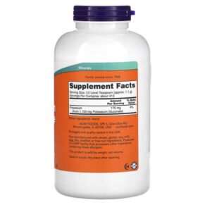 Thực phẩm bổ sung NOW Foods Potassium Gluconate Pure Powder 1 lb (454 g) 733739014719