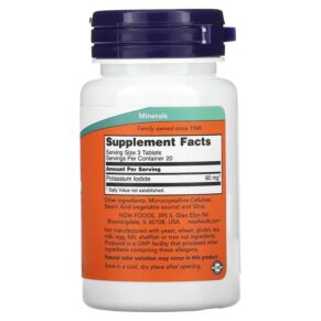 Thực phẩm bổ sung NOW Foods Potassium Iodide 30 mg 60 Tablets 733739014542