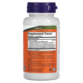 Thực phẩm bổ sung NOW Foods Probiotic-10 25 Billion 100 Veg Capsules 733739029331