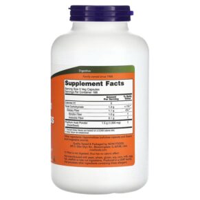 Thực phẩm bổ sung NOW Foods Psyllium Husk Caps 500 mg 500 Veg Capsules 733739059727