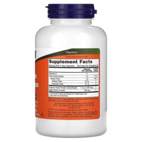 Thực phẩm bổ sung NOW Foods Psyllium Husk Caps 700 mg 180 Veg Capsules 733739059734