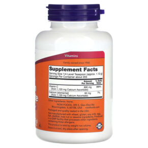 Thực phẩm bổ sung NOW Foods Pure Buffered Calcium Ascorbate Vitamin C Powder 8 oz (227 g) 733739007520