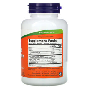NOW Foods Pygeum & Saw Palmetto 120 Softgels 3 Thực phẩm bổ sung NOW Foods Pygeum & Saw Palmetto 120 Softgels 733739047298