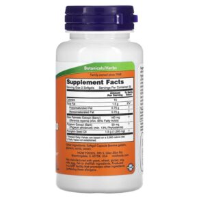 Thực phẩm bổ sung NOW Foods Pygeum & Saw Palmetto Men's Health 60 Softgels 733739047281