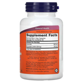 Thực phẩm bổ sung NOW Foods Quercetin with Bromelain 120 Veg Capsules 733739030702