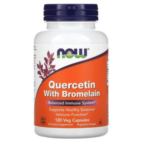 Thực phẩm chức năng NOW Foods Quercetin with Bromelain 120 Veg Capsules 733739030702