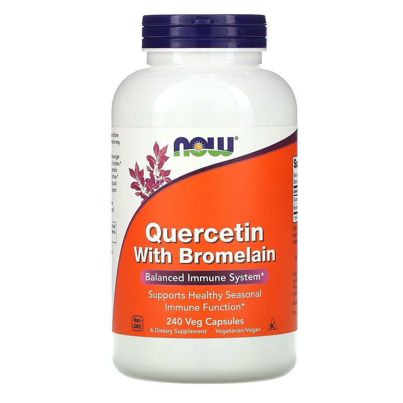 NOW Foods Quercetin with Bromelain 240 Veg Capsules 8 Thực phẩm chức năng NOW Foods Quercetin with Bromelain 240 Veg Capsules 733739030719