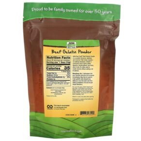 Thực phẩm bổ sung NOW Foods Real Food Beef Gelatin Powder 1 lb (454 g) 733739065094