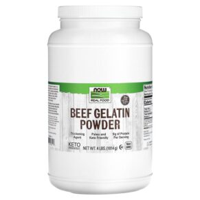 Thực phẩm chức năng NOW Foods Real Food Beef Gelatin Powder 4 lbs (1.814 g) 733739065117
