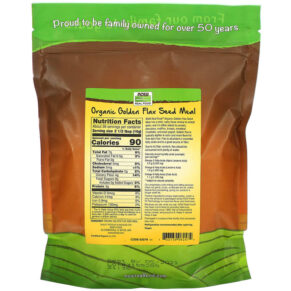 Thực phẩm bổ sung NOW Foods Real Food Organic Golden Flax Seed Meal 22 oz (624 g) 733739062574