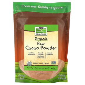 Thực phẩm chức năng NOW Foods Real Food Organic Raw Cacao Powder 12 oz (340 g) 733739066787