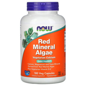 Thực phẩm chức năng NOW Foods Red Mineral Algae 180 Veg Capsules 733739015389