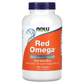 Thực phẩm chức năng NOW Foods Red Omega Red Yeast Rice with CoQ10 30 mg 180 Softgels 733739016768