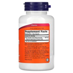 Thực phẩm bổ sung NOW Foods Rutin 450 mg 100 Veg Capsules 733739007353