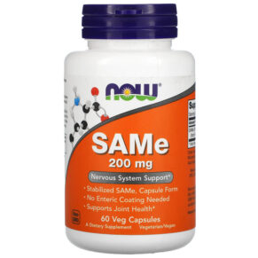 Thực phẩm chức năng NOW Foods SAMe (Disulfate Tosylate) 200 mg 60 Veg Capsules 733739001276