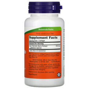 Thực phẩm bổ sung NOW Foods Saw Palmetto Extract 160 mg 120 Softgels 733739047427