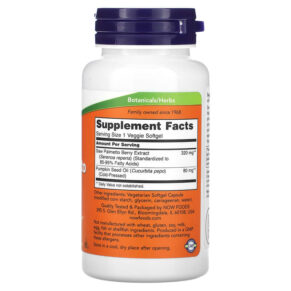 Thực phẩm bổ sung NOW Foods Saw Palmetto Extract Men's Health 320 mg 90 Veggie Softgels 733739047564