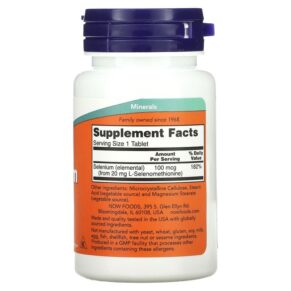 Thực phẩm bổ sung NOW Foods Selenium 100 mcg 100 Tablets 733739014801